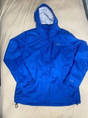 L.L. Bean Women Trail Waterproof Jacket Blue Size M Hooded Rain Shell